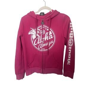 Maui Built Hawaii Pink Full Zip Aloha Always Hoodie Women's Sz XS /Small